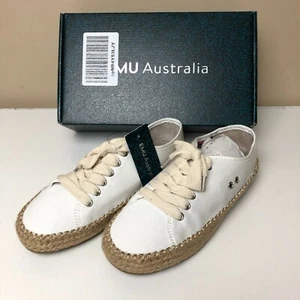 EMU Australia Agonis Teen 4 Youth Coconut Cream Sneakers Lace Up Espadrille - Picture 1 of 6