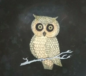 Vintage COUROC serving tray/ bowl OWL on branch gold label AS IS - Picture 1 of 4