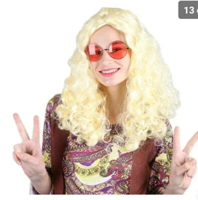 Women's Totally Ghoul costume wig, Hippie wig blonde one size - Image 1 of 3
