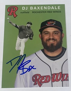 DJ Baxendale SIGNED 2018 Rochester Red Wings SGA Card RC Auto Minnesota Twins
