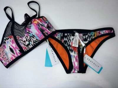 NUEVO CON ETIQUETAS BIKINI SEAFOLLY DAMAS PLAYA GITANO CUELLO ALTO TALLA 10 - 12 Foto 1 de 4