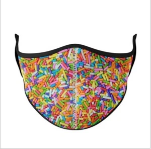 Top Trenz Reusable & Washable Face Mask - Sprinkle Mask - One Size Fits Most 8+ - Picture 1 of 4