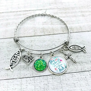 Adjustable Wire Braided Twist Bracelet She Believed She Could So She Did Faith - Picture 1 of 11