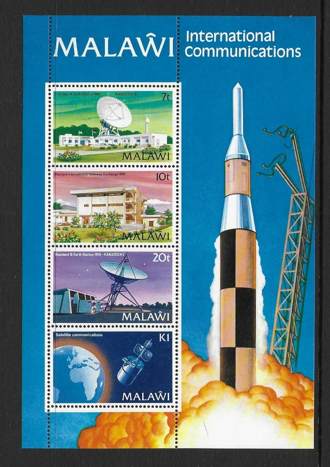 Minishoja de Comunicaciones Internacionales de Malawi 1981 SG MS641 sin montar como nueva Foto 1 de 1