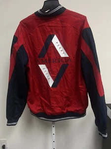 Perry Ellis America Men's XL Logo Bomber Jacket Red/Navy Blue NEW $150 - Picture 1 of 5