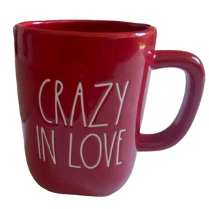 Rae Dunn Artisan Collection #202 Tazza da caffè in ceramica Crazy In Love - Rosso - Foto 1 di 4
