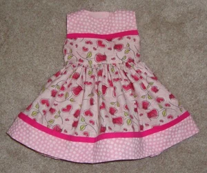 18" Puppe Valentinstag rosa Herzen & Rosen Kleid (passt American Girl) - neu! - Bild 1 von 1