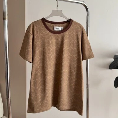 Camiseta marrón de algodón orgánico Coach para mujer nueva con etiquetas Foto 1 de 4