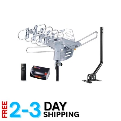 Antena de TV amplificada para exteriores de largo alcance WA-2608 - 150 millas, rotación 360° Foto 1 de 4