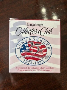 Longaberger Collectors Club 25th Anniversary 1973 1998 Basket Tie-On Accent - Picture 1 of 5