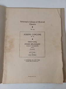 Schirmer's Library Vol. 139 CONCONE Op.24 Twenty-Five Melodic Studies for Piano - Picture 1 of 6