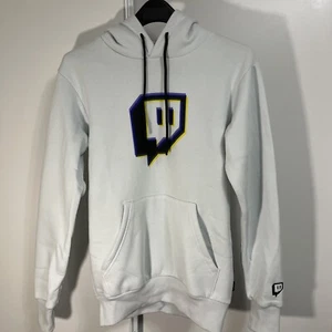 Twitch Hoodie Streamer Sweater Logo Print White Size Small NWOT - Bild 1 von 9