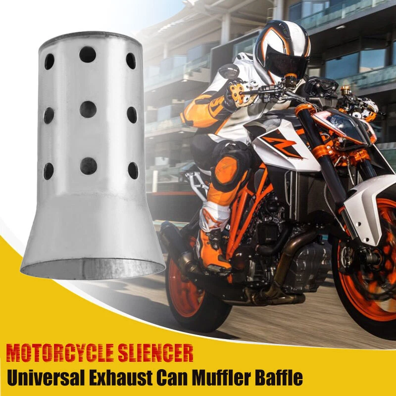 Глушитель выхлопной системы может вставить перегородку DB убийца глушитель серебро для мотоцикла 50 мм - Изображение 1 из 4