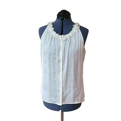 Camiseta sin mangas Lifestyle Attitude by Larry Levine cuello pétalo crema cuello redondo M Foto 1 de 4