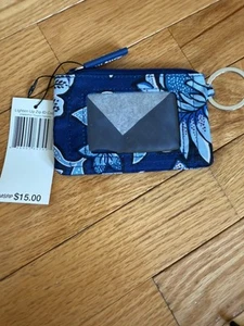 Vera Bradley Zip ID Case In Tropics Tapestry Credit Card Holder Keyring NWT - Picture 1 of 2