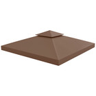 Outsunny 3(m) 2 Tier Garden Gazebo Top Cover Replacement Canopy Roof Coffee