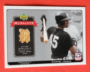 Michael Jordan GAME USED BAT CARD 2001 UPPER DECK MJ SALUTE RUN WHITE SOX BULLS - Picture 1 of 2