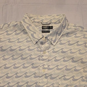 Faherty The Movement Shirt Short Sleeve Button Front Shirt Wave Pattern XXL - Picture 1 of 9