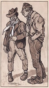 Karl Elleder - Bavarian Tramp Bavaria Bavarica Drawing Signed 1905 - Picture 1 of 1