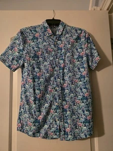 Vineyard Vines Youth Boys Size 16 Large Performance Button Down Flamingos Shirt - Picture 1 of 4