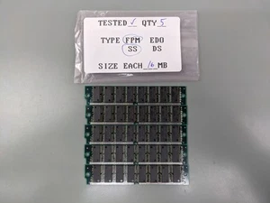 (5) Lite On 16MB FPM SIMMs, 72-pin RAM Memory Sticks (80MB Total) - Picture 1 of 3