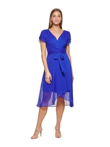Vestido envolvente sintético para mujer DKNY, plateado, 14 - Imagen 1 de 4