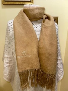 Alpaca Comargo Scarf with Fringe Beige 9"x66" Scarf - Picture 1 of 4