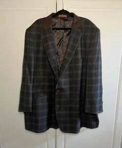 Blazer Tallia 100% lana a quadri con toppa ai gomiti 56L - Foto 1 di 16