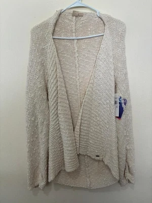 Новый Roxy свитер женщин Hadley слоновой кости кардиган открытый вязаный чистый винтажный куртка S - Изображение 1 из 4