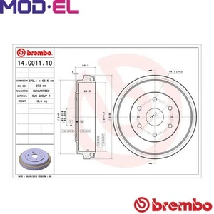 2x BRAKE DRUM 14.C011.10 FOR TOYOTA HIACE/IV/Van/Bus/COMMUTER /-E2RZ/-T2L 4cyl - Picture 1 of 7