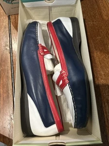 Trotters Francie II Penny Loafers Red White Blue 9W NEW - Picture 1 of 7