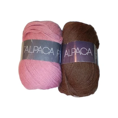 Luxurious FILATURA DI CROSA Alpaca Peru Yarn Lot - 2 Skeins (Brown & Dusty Rose) - Image 1 of 4