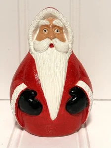 Figura de Papá Noel vintage 1992 pintada a mano decoración navideña firmada - Imagen 1 de 7