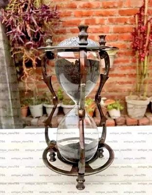Sand Timer Hourglass Brass Nautical Maritime Hour Glass Vintage Sand Clock Gift - Image 1 of 4