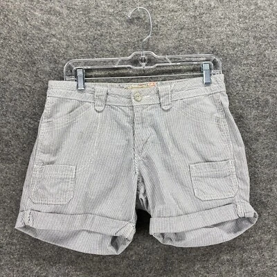 Shorts Levis Feminino 4 Cinza Listrado Algodão Algemado Cintura Média - Imagem 1 de 4