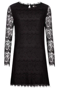 Louche London Wilda Lace Black Dress - Foto 1 di 4