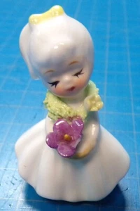 Vintage Napcoware Napco Bone China Blumenmädchen Porzellan Miniatur Dekor 2" - Bild 1 von 5
