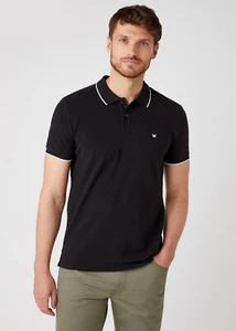 WRANGLER MAGLIA UOMO MANICA CORTA Short Sleeve Pique Polo in Black W7D5K4100 - Imagen 1 de 11