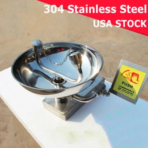 Emergency Eyewash Station Stainless Steel Eye Wash Bowl Washer Safety Equipment - Picture 1 of 7