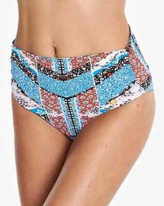 Sunseeker Decorative Daze Ruched High Waist Bikini Brief Size UK 12 14 20 22 - Picture 1 of 2