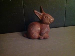 Gorgeous cast iron bunny rabbit 4" aged Patina antique primitive doorstop - Picture 1 of 7