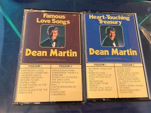 Dean Martin Lot of 2 Vintage Cassette Tapes Love Songs Heart Touching Treasury - Picture 1 of 5