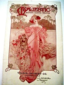 1908 Theatre Program "Majestic" w/ Gorgeous Woman On the Cover Wearing Pink * - Picture 1 of 12