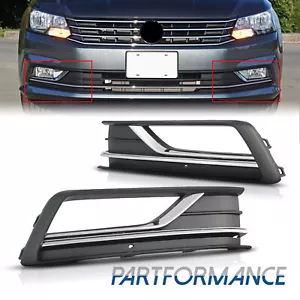 2Pc Front Left Right Fog Light Cover Bezel For 2016-2019 Volkswagen Passat - Picture 1 of 12