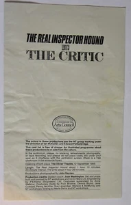 Theatre Flyer THE REAL INSPECTOR HOUND THE CRITIC Roy Kinnear Ian McKellen 1985 - Picture 1 of 2