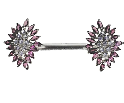 $350 Unheated Pink Rhodolite 5x2.5mm Tanzanite 925 Sterling Silver Earrings - Image 1 of 4