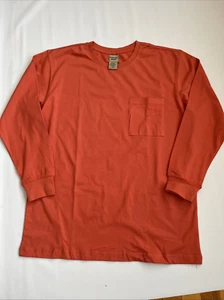 Camiseta De Colección Scandia Woods Para Hombres Naranja Bolsillo Cuello Redondo Mangas Largas 100% Algodón - Imagen 1 de 3