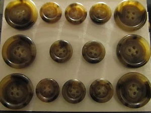 14 p High Quality Designer Blazer SUIT coat BUTTON SET 4 Hole 24/36 Straw Brown - Picture 1 of 1