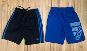 Adidas Athletic Shorts - Black Blue - Youth Large (14-18j - Lot of 2 - Workout - Picture 1 of 16