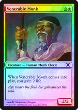 Venerable Monk FOIL 10th Edition NM White Common MAGIC GATHERING CARD ABUGames